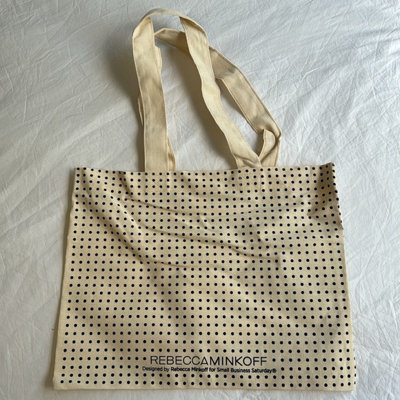 Rebecca Minkoff Small Business Canvas Tote And Matching Pin - Picture 3 of 7